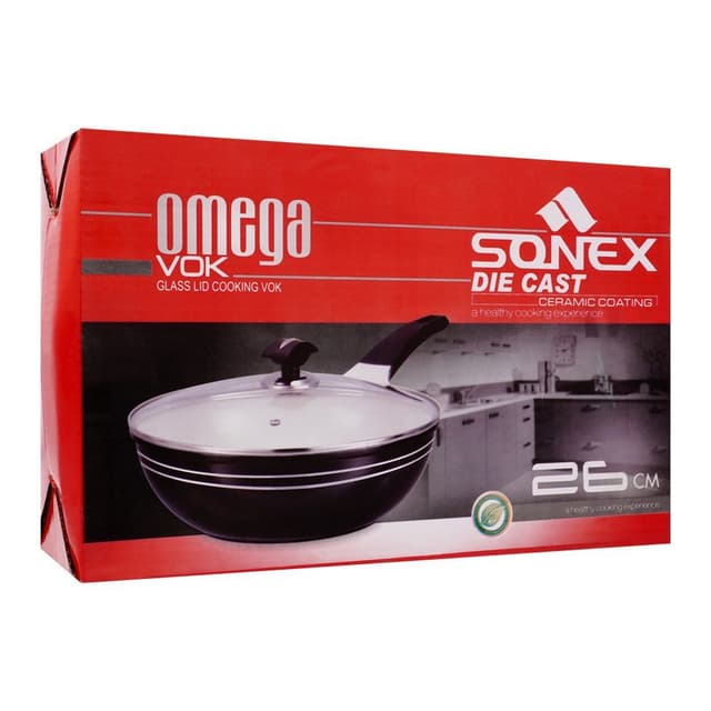SONEX WOK / HANDI , 26CM,  WITH GLASS LID