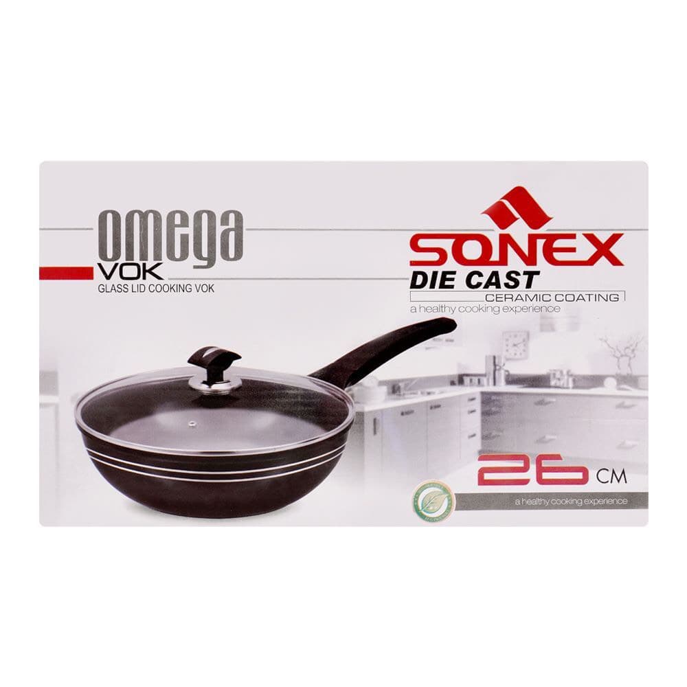SONEX WOK / HANDI , 26CM,  WITH GLASS LID