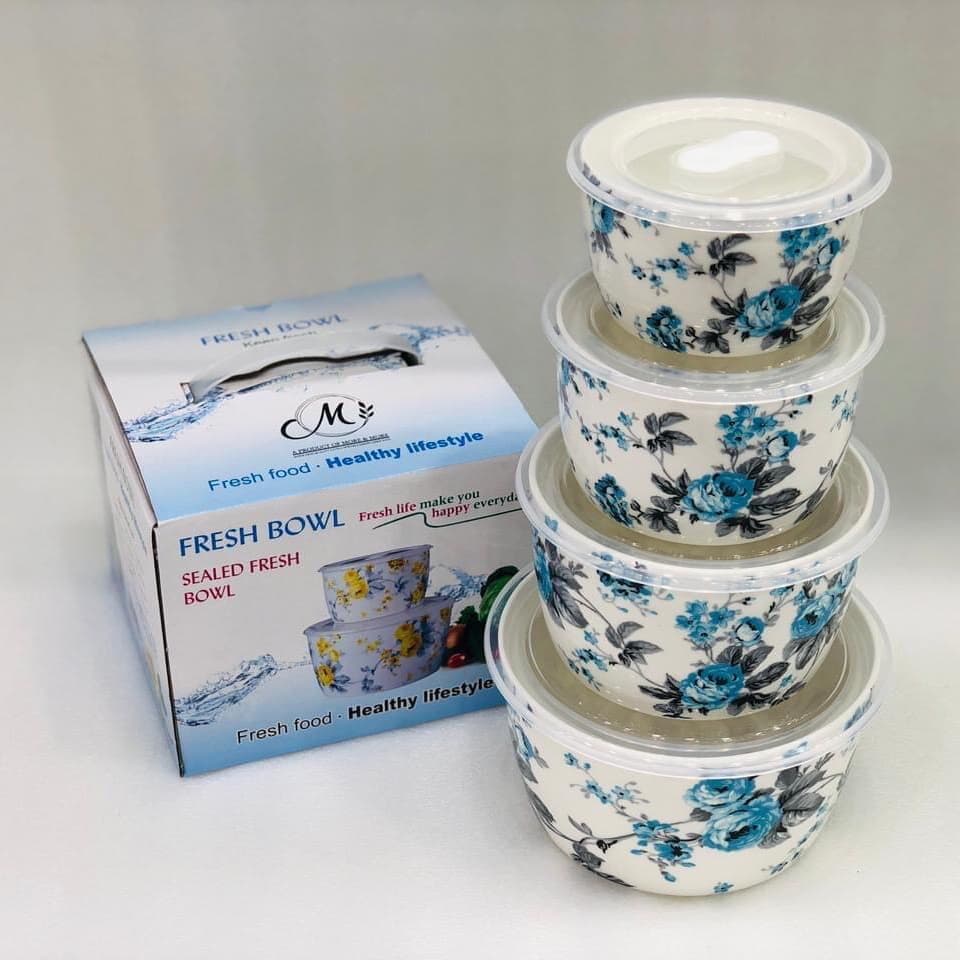 Fresh Bowl Set 4pc - Blue (Ceramic)