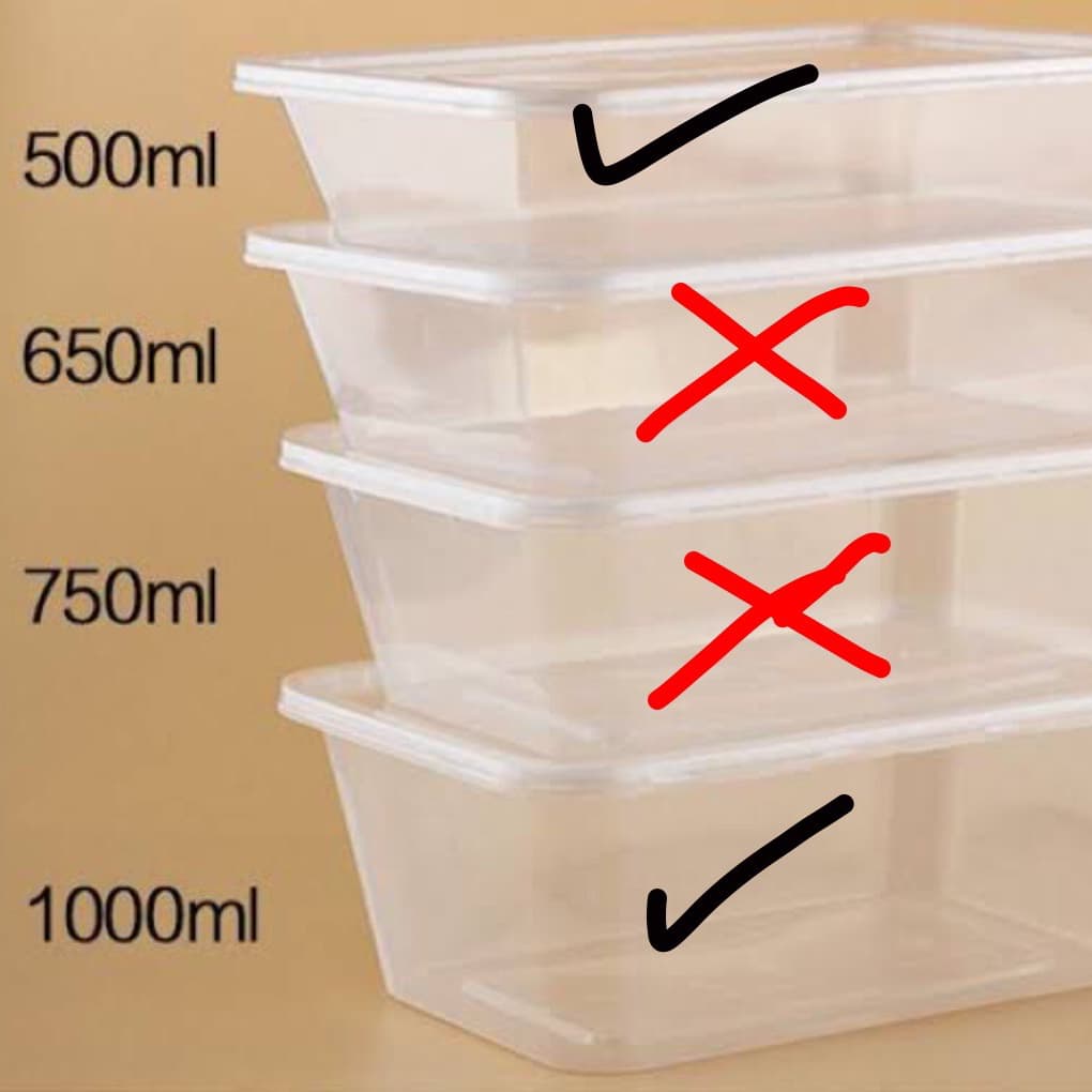 Disposable Container Square 500ml (50pcs)